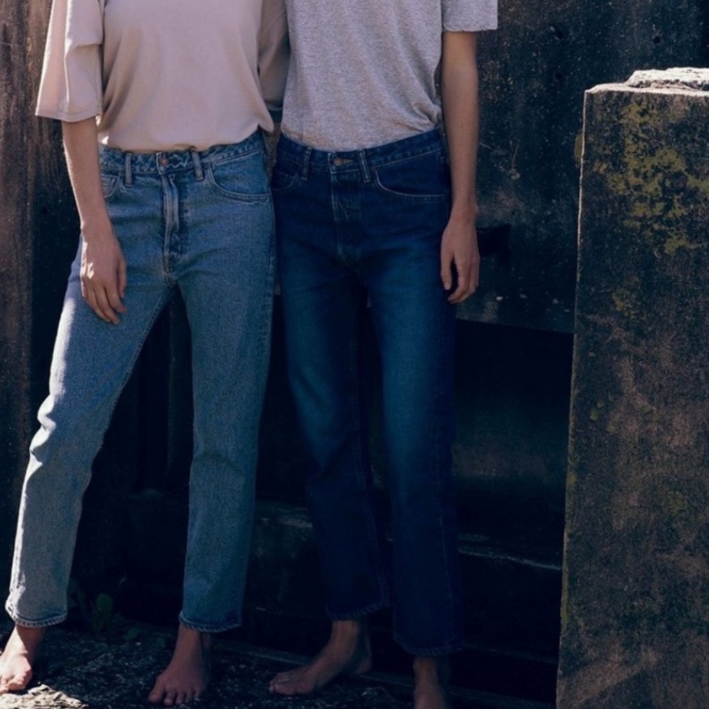 Bassike Classic Crop Jean Dark Rinse Wash BU3016 Japan Sz 24